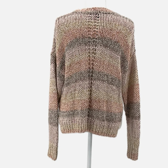 360 Sweater Celestia Cotton Chunky Knit Striped Sweater - Size Small - Picture 5 of 8